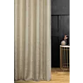 Zasłona szyta na taśmie 5 cm kremowa z tkaniny z wzorem przetykanym błyszczącą nicią