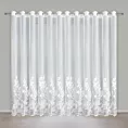 Firana kremowo z siateczki zdobiona haftem z dodatkiem szampańskiej nici 300x250 cm przelotka - ALIRA