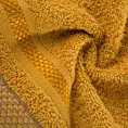 Ręcznik do rąk 40x60 cm bawełniany kolor ciemnożółty z bordiurą w paski 500 g/m2 ABBIE