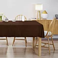 Obrus szyty DORA - HIT ciemnobrązowy z miękkiej tkaniny o welurowej strukturze