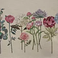 Bieżnik na stół naturalno, ciemnoróżowy 50x110 cm gobelinowy z nadrukiem letnich kwiatów