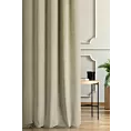 Zasłona szyta na flexach ENYA ciemnobeżowa z miękkiej półmatowej tkaniny welwetowej