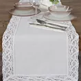 Bieżnik na stół 40x140 cm biały zdobiony koronką - SUSAN