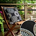 Poszewka na poduszkę 45x45 cm z tkaniny wodoodpornej czarno, beżowa idealna na taras oraz balkon z nadrukiem mandali GARDEN