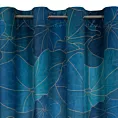 LIMITED COLLECTION Zasłona LOTOS 2 z miękkiego welwetu z motywem liści lotosu HARMONIA TURKUSU