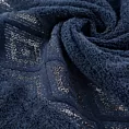 Ręcznik kąpielowy 50x90 cm bawełniany kolor granatowy przetykany błyszczącą nicią w geometryczny wzór 500 g/m2 AZARI