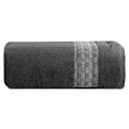 Ręcznik do rąk 50x90 cm bawełniany kolor grafitowy z żakardową bordiurą 500 g/m2 MALIKA