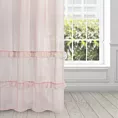 Firana różowa z błyszczącą moherową nicią zdobiona falbanami 140x250 cm przelotka ARIANA DIVA LINE