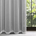 Firana srebrna z tkaniny w prążki przeplatane błyszczącą nicią 140x250 cm przelotka NOELIA