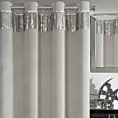 Zasłona srebrna z welwetu zdobiona cekinami 140x250 cm przelotka - JASPER
