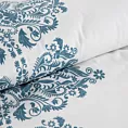 Ekskluzywna pościel 220x200 cm bawełniana kolor biały, ciemnoniebieski z ornamentowym wzorem Reina Line