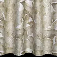 Zasłona biało, beżowa z motywem liści, zaciemniająca 140x250 cm przelotka - SAMIRA