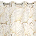 Zasłona biało, beżowa ze wzorem liści z matowego welwetu 140x250 cm przelotka LUNA 3 Limited Collection