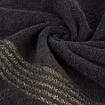 Ręcznik kąpielowy 70x140 cm bawełniany kolor czarny zdobiony paseczkami przeszywanymi błyszczącą nicią 500 g/m2 LILA