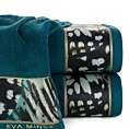 Ręcznik kąpielowy 70x140 cm bawełniany kolor ciemnoturkusowy z designerską bordiurą 500 g/m2 EVA 15 Eva Minge