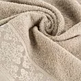 Ręcznik do rąk 30x50 cm bawełniany kolor beżowy z żakardowym wzorem ornamentów 500 g/m2 SARA