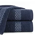 Ręcznik do rąk 30x50 cm bawełniany kolor granatowy z przeplataną bordiurą 500 g/m2 RIVA
