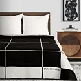 Koc bawełniano-akrylowy 220x240 cm biało, czarny z geometrycznym nadrukiem ELEGANTE Eva Minge