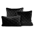 Poszewka na poduszkę 45x45 cm welwetowa, czarna pikowana we wzór karo z ozdobną wypustką VELVET 27 Eurofirany Premium