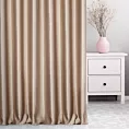Zasłona szyta na taśmie 8 cm ciemnobeżowa z jednokolorowej gładkiej tkaniny
