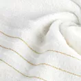 Ręcznik do rąk 30x50 cm bawełniany kolor kremowy zdobiony prążkami z błyszczącej nici 500 g/m2 LUNARI