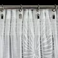 Firana biała z lekkiej etaminy z żakardowym motywem liści 140x270 cm taśma JANE