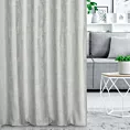 Zasłona szyta na taśmie 5 cm srebrna z miękkiej matowej tkaniny o nieregularnym wzorze z efektem melanżu