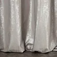 Zasłona szyta na taśmie 5 cm BEATRIZ srebrna ekskluzywna z szenilowej tkaniny pokrytej połyskliwym nadrukiem Italissima Eva Minge