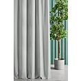 Zasłona szyta na taśmie 5 cm INAYA srebrna z miękkiej tkaniny o naturalnym splocie w stylu ekologicznym