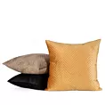 Poszewka na poduszkę 45x45 cm welwetowa, brązowa pikowana w jodełkę metodą hot press SOFIA Eurofirany Premium
