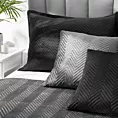 Poszewka na poduszkę 50x70 cm welwetowa, czarna pikowana w jodełkę metodą hot press SOFIA Eurofirany Premium