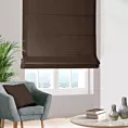 Roleta rzymska ciemnobrązowa z miękkiej półmatowej tkaniny welwetowej