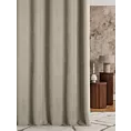 Zasłona szyta na taśmie fala jasnobrązowo ciemnobeżowa z dwustronnej tkaniny zaciemniającej 100% blackout, o strukturze weluru