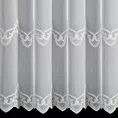 Firana szyta na taśmie 5 cm OCTAVIANA naturalno srebrna z matowej tkaniny ozdobionej kordonkowym wzorem ornamentowym