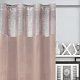 Zasłona welwetowa pudrowo różowa z dekoracyjnym pasem 140x250 cm przelotka - PERI