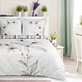 Pościel 220x200 cm bawełniana kolor biały, pudrowy z motywem roślinnym BIANCA Eurofirany Premium
