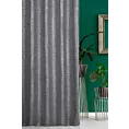 Zasłona szyta na taśmie 5 cm popielato srebrna z tkaniny o naturalnym splocie w pasy, z delikatnym połyskiem