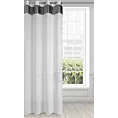 Firana biała z etaminy o strukturze lekkiego deszczyku z taśmą cekinową 140x250 cm przelotka JASPER