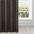 Zasłona czarno, złota z geometrycznym wzorem 135x250 cm przelotka - KAJA