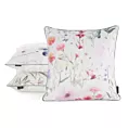Poszewka na poduszkę 45x45 cm welwetowa, biało różowa z nadrukiem pastelowych kwiatów VELVET 152 Eurofirany Premium