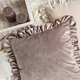 Poszewka na poduszkę 45x45 cm welwetowa, ciemnomiętowa zdobiona na brzegach falbanami VELVET 25 Eurofirany Premium