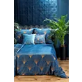 Pościel 220x200 cm z makosatyny bawełnianej kolor ciemnoturkusowy, złoty z motywem kwiatowym LOTOS 1 Limited Collection