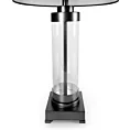 Lampa stołowa do pokoju czarna CLARA o prostej szklanej podstawie