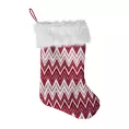 Skarpeta świąteczna KRISTEN z dzianiny z geometrycznym wzorem i futerkiem