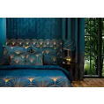 LIMITED COLLECTION  Poszewka LOTOS 1 z welwetu z dużym wzorem wachlarzy w stylu art deco HARMONIA TURKUSU