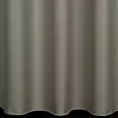 Zasłona szyta na taśmie 5 cm jasnoszara z gładkiej tkaniny zaciemniającej typu dimout wykończona obciążnikiem