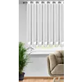 Firana biała z drobnej siateczki zdobiona subtelnym haftem 350x160 cm przelotki - LETI
