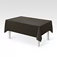 Obrus szyty ciemnobrązowy z miękkiej tkaniny o welurowej strukturze