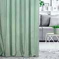 Zasłona szyta na taśmie 5 cm miętowa z gładkiej tkaniny z delikatnym połyskiem