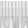 Dekoracja okienna biało, srebrna z etaminy zdobiona błyszczącym marmurkowym wzorem 140x270 cm taśma ALINA